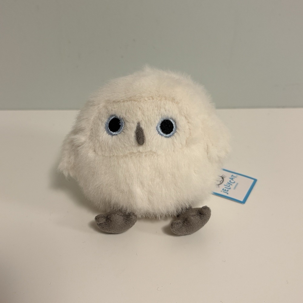 NWT Jellycat White & Grey Snowy Owling Owl Jellycat London Soft Toy Plush Small